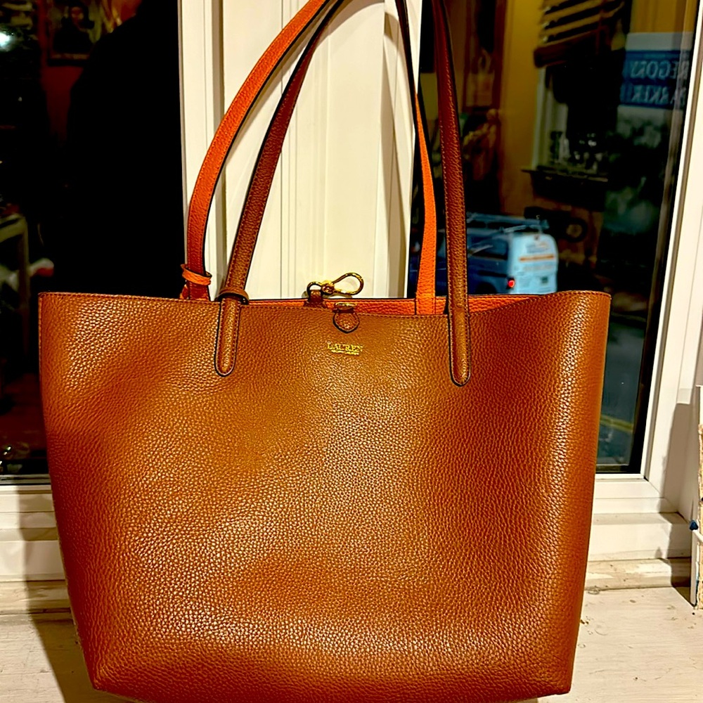 Burnt Orange/Chestnut Lauren by Ralph Lauren handbag and wallet